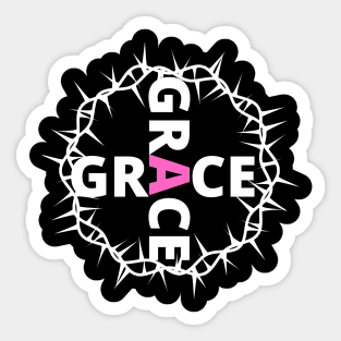 Grace With Thorn Crown Christian Design Sticker